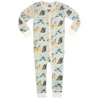 38117 - Bamboo Zipper Pajama in the Butterfly Print by Milkbarn Kids