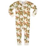 Organic Cotton Zipper Pajama in the Peaches Print by Milkbarn Kids