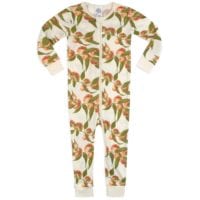 38119 - Organic Cotton Zipper Pajama in the Peaches Print by Milkbarn Kids