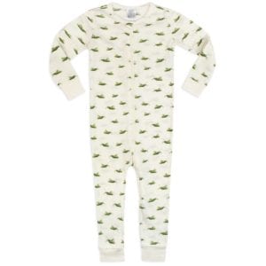 Organic Cotton Zipper Pajama in the Grasshopper Print by Milkbarn Kids