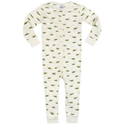 Organic Cotton Zipper Pajama in the Grasshopper Print by Milkbarn Kids