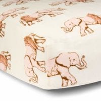 67071 - Tutu Elephant Muslin Fitted Crib Sheet by Milkbarn Kids