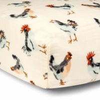 67099 - Chicken Organic Cotton Muslin Fitted Crib Sheet by Milkbarn Kids