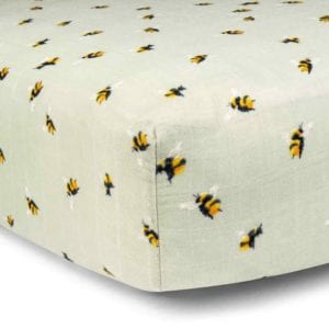 Bumblebee Bamboo Muslin Fitted Crib Sheet