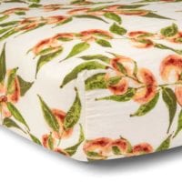 67119 - Peaches Organic Cotton Muslin Fitted Crib Sheet by Milkbarn Kids