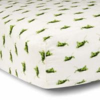 67120 - Grasshopper Organic Cotton Muslin Fitted Crib Sheet by Milkbarn Kids