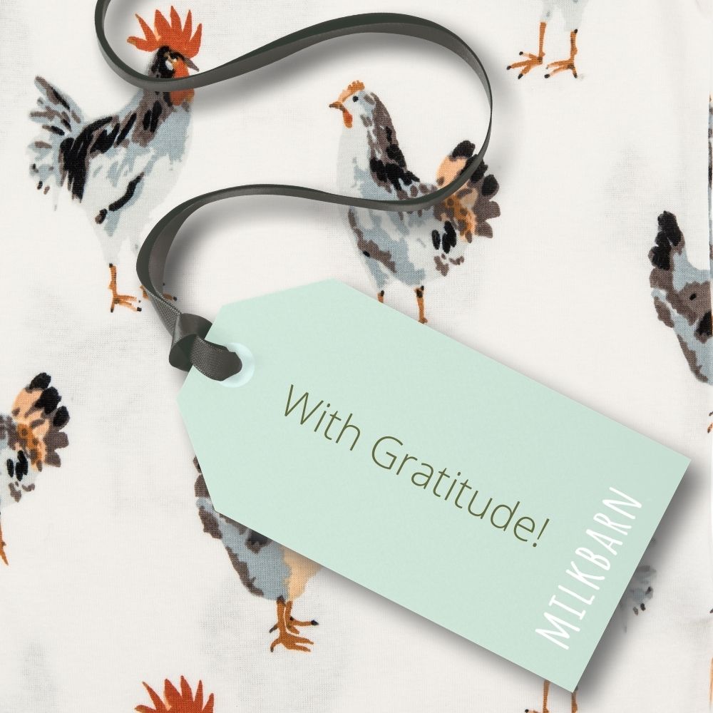 With Gratitude Chicken Print for Milkbarn Gift Cards