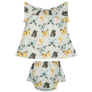 Butterfly Bamboo Dress and Bloomers by Milkbarn Kids