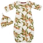 Peaches Organic Cotton Gown and Hat Set by Milkbarn Kids