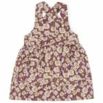 Purple Floral Organic Linen and Cotton Pinafore Apron by Milkbarn Kids