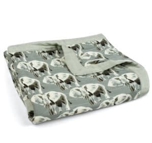 Grey Elephant Muslin Big Lovey Blanket by Milkbarn Kids