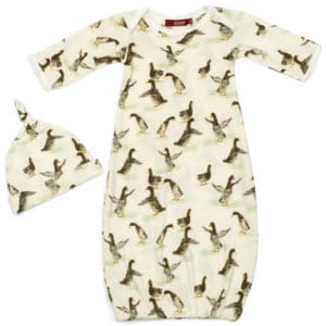 Duck Organic Cotton Gown and Hat Set by Milkbarn Kids