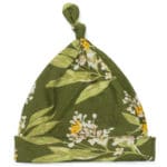 Green Floral Bamboo Knotted Hat by Milkbarn Kids