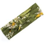 Green Floral Bamboo Knotted Headband by Milkbarn Kids