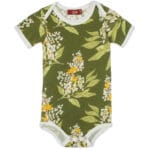 Green Floral Bamboo One Piece by Milkbarn Kids