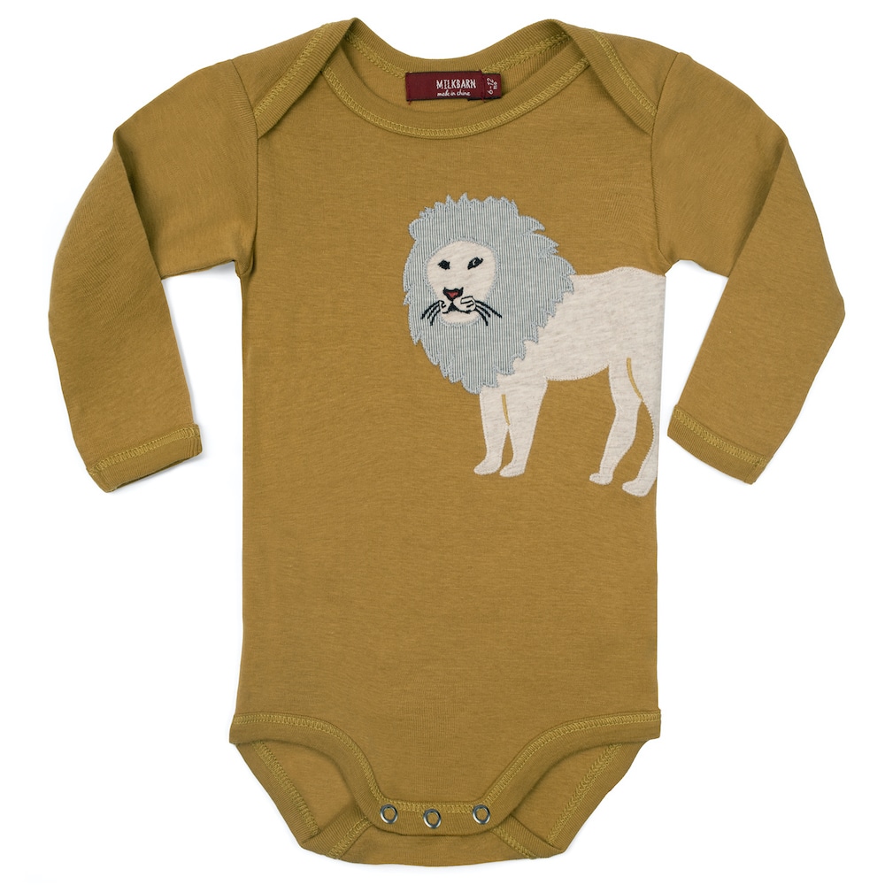 Lion Appliqué | MILKBARN Kids | Organic and Bamboo Baby Clothes