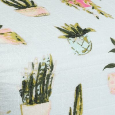 Potted Plants Muslin Fitted Sheets by Milkbarn Kids
