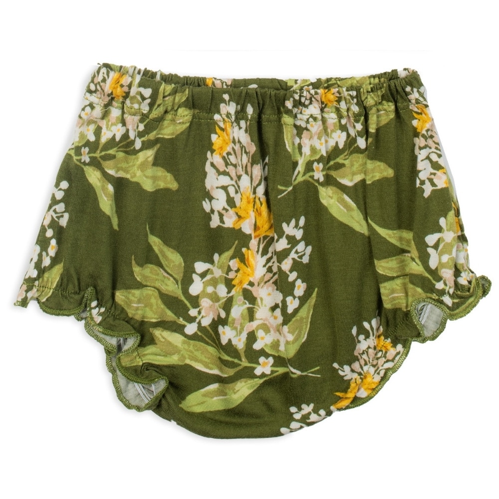 Green Floral Bamboo Bloomers by Milkbarn Kids