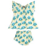 Sky Floral Bamboo Dress and Bloomer Set