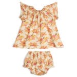 Vintage Floral Organic Dress and Bloomer Set