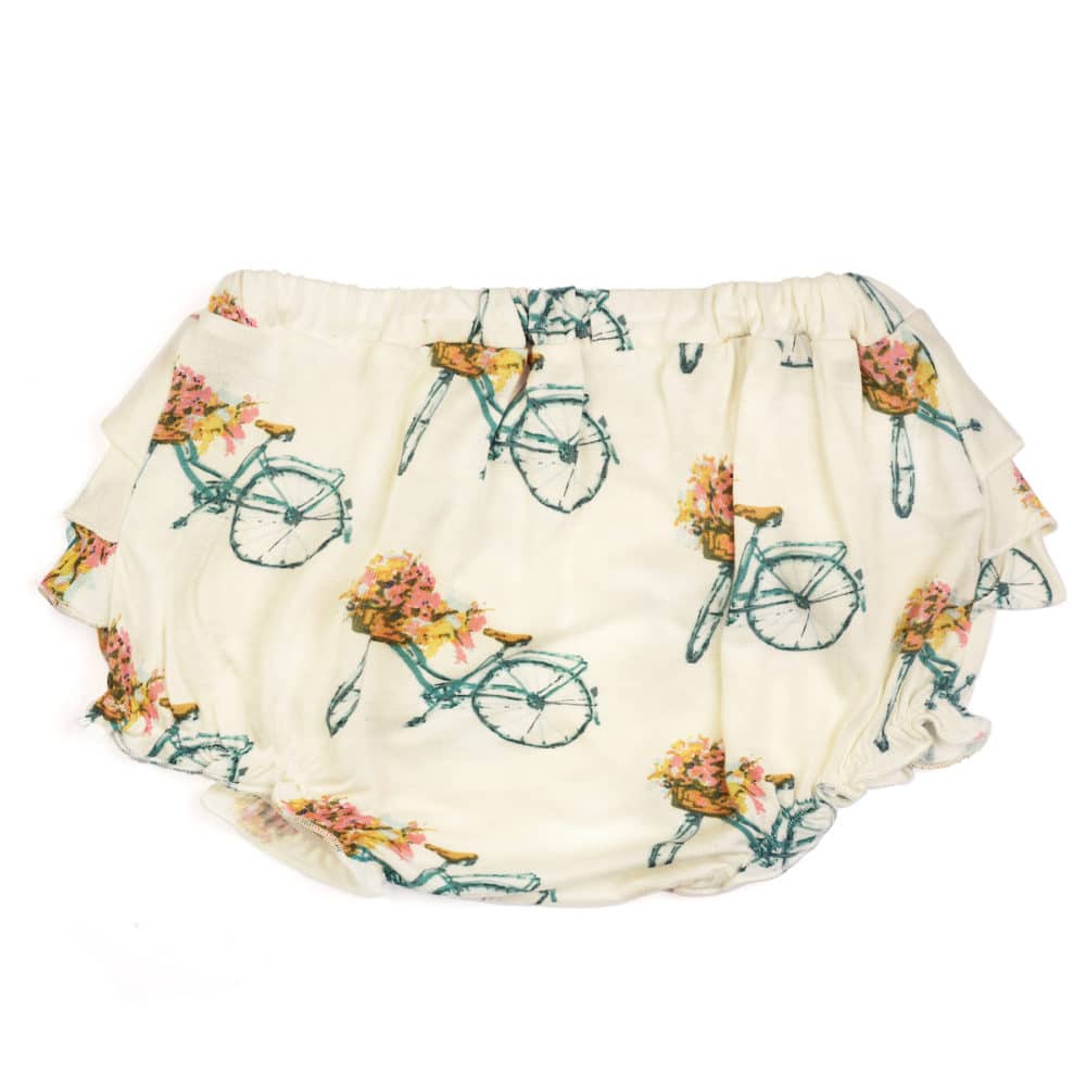 Floral Bicycle Bamboo Ruffle Bloomer Front