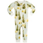 Bamboo Zipper Pajama in the Camping print by Milkbarn Kids