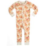 Organic Cotton Zipper Pajama in the Vintage Floral print by Milkbarn Kids