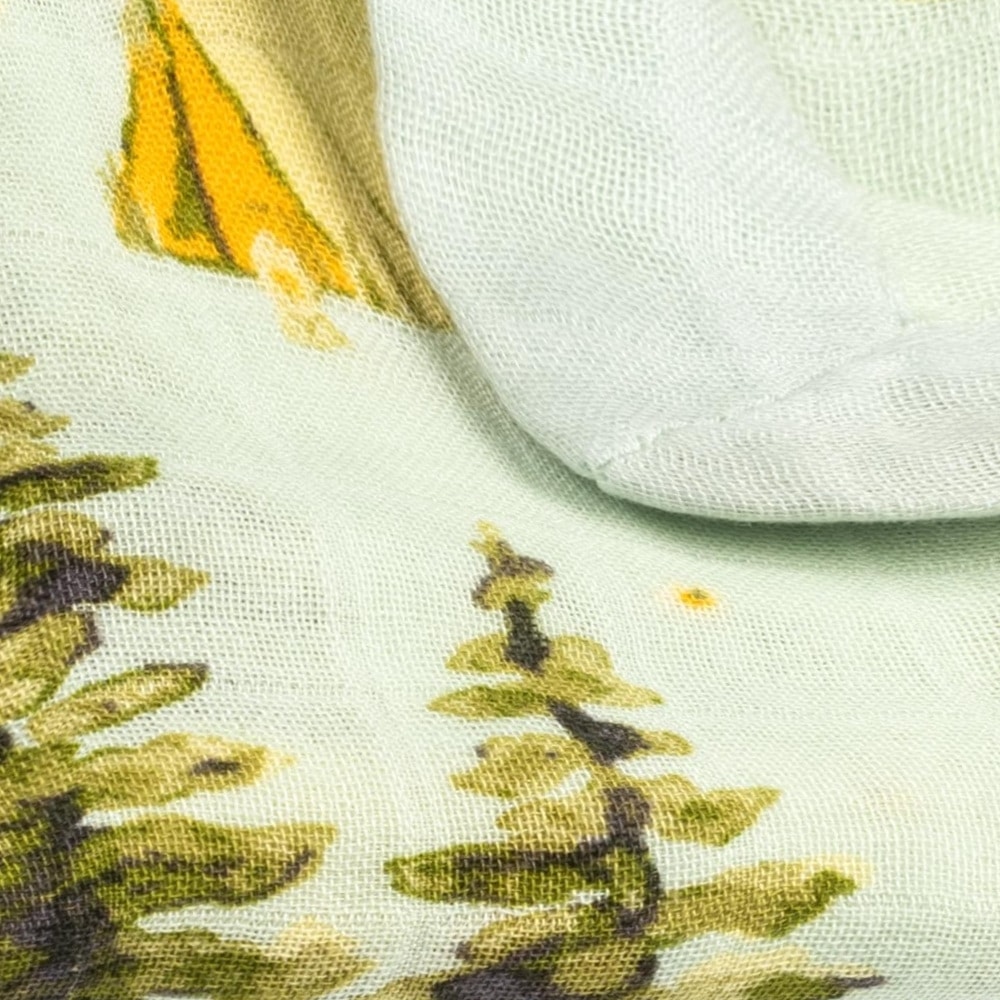 Camping Mini Lovey Muslin Blanket Folded Detail
