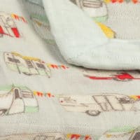 Vintage Trailers Mini Lovey Muslin Blanket Folded Detail