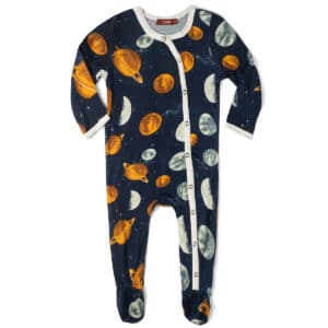 Planets Bamboo Snap Footed Romper