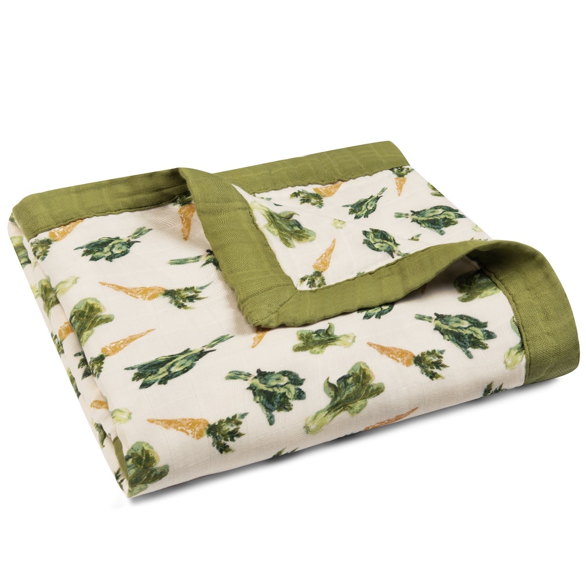 64135 - Fresh Veggies Three Layer Bamboo and Organic Cotton Big Lovey Folded Baby Blanket by Milkbarn