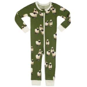 Valais Sheep Bamboo Zipper Pajama by Milkbarn