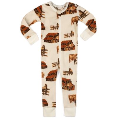 Homestead Organic Zipper Pajama by Milkbarn