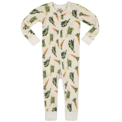 Fresh Veggies Organic Zipper Pajama by Milkbarn