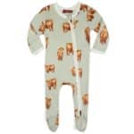 Highland Cow Bamboo Zipper Footed Pajama by Milkbarn