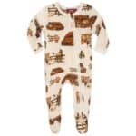 Homestead Organic Zipper Footed Pajama by Milkbarn