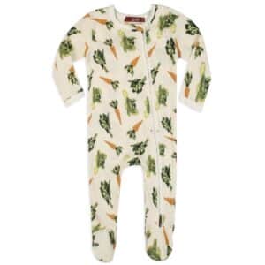 Fresh Veggies Organic Zipper Footed Pajama by Milkbarn