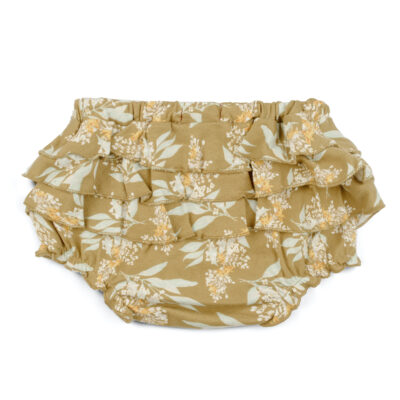 25139-2 - Gold Floral Organic Cotton Ruffle Bloomers Rear