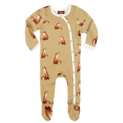 37140 - Gold Fox Organic Snap Footed Romper