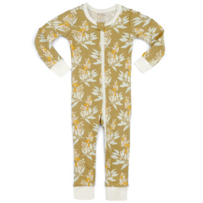 38139 - Organic Gold Floral Zipper Pajama