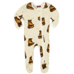 39237 - Bamboo Honey Bear Zipper Footed Romper