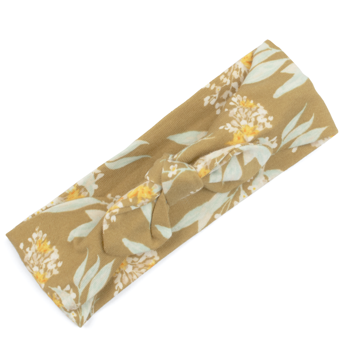 44139 - Gold Floral Organic Cotton Knotted Headband