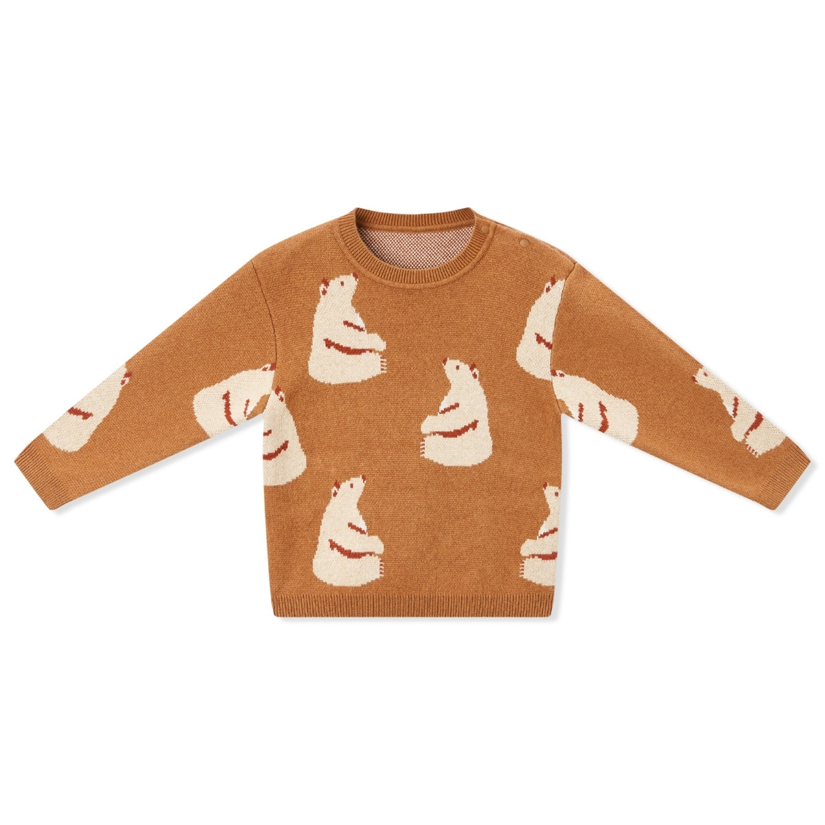 Honey Bear Knitted Birdseye Jacquard Sweater | 6-12M