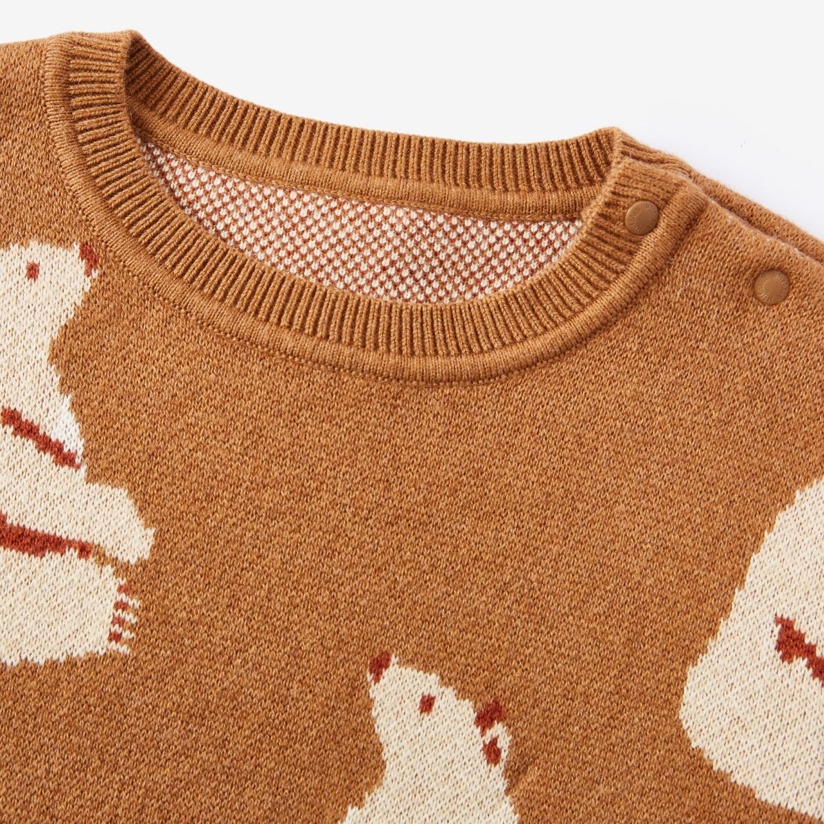 Honey Bear Knitted Birdseye Jacquard Sweater | 6-12M