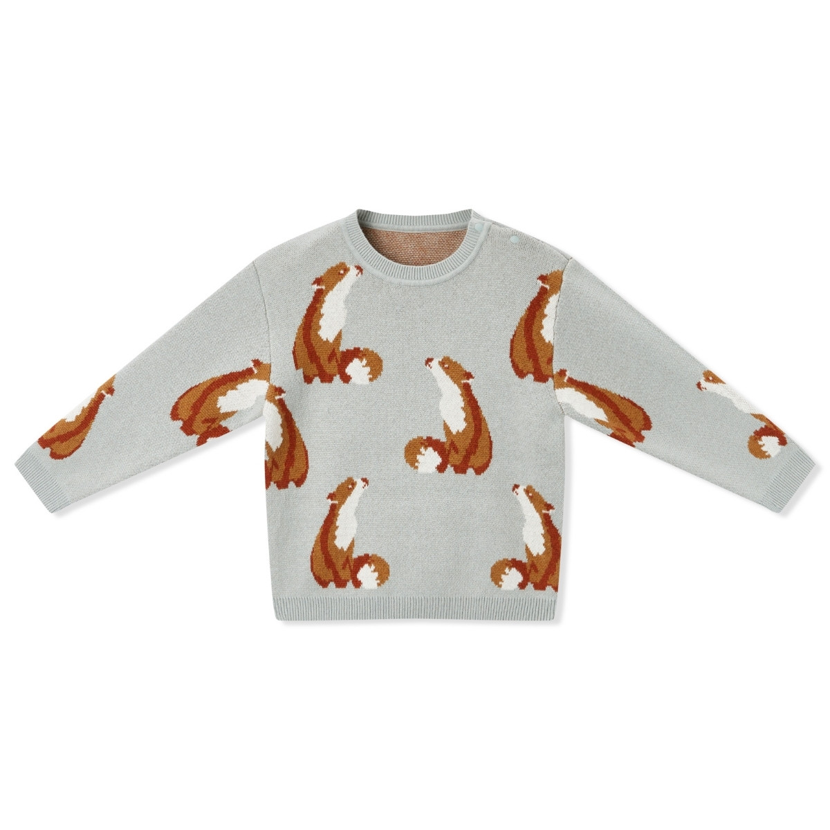 Fox Knitted Birdseye Jacquard Sweater