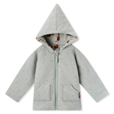 Dragonfly Reversible Waffle Knit Hooded Jacket Front